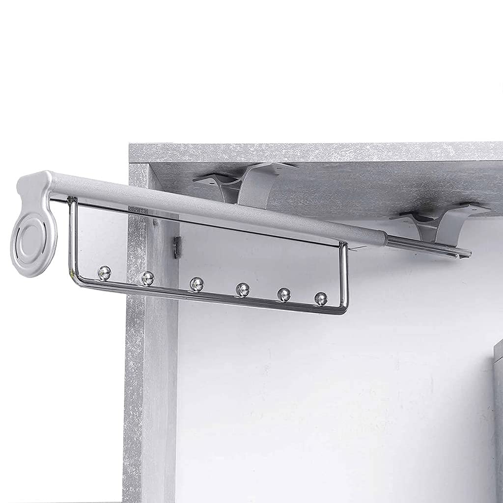 corner wardrobe， Wardrobe Pull-Out Clothes Rail 25-50Cm Adjustable Hanger Space Saving(310mm)