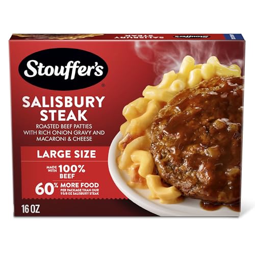Stouffer’s Salisbury Steak, Single Serve, Frozen Salisbury Steak Dinner, Oven or Microwave...