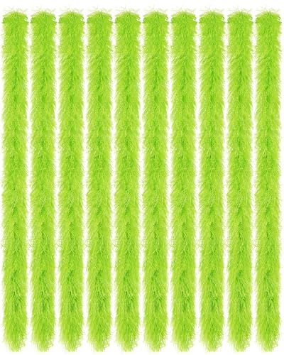 Taiyin Feather Boas Artificial Fluffy Boas Bulk Decoration for Wedding Costume Halloween Birthday Xmas(Lime Green 16 Pcs)