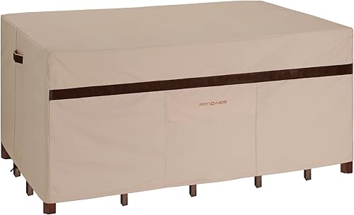 Juego de comedor rectangular para exteriores para mesa y sillas de 90 pulgadas de largo x 64 pulgadas de ancho x 28 pulgadas de alto, impermeable,