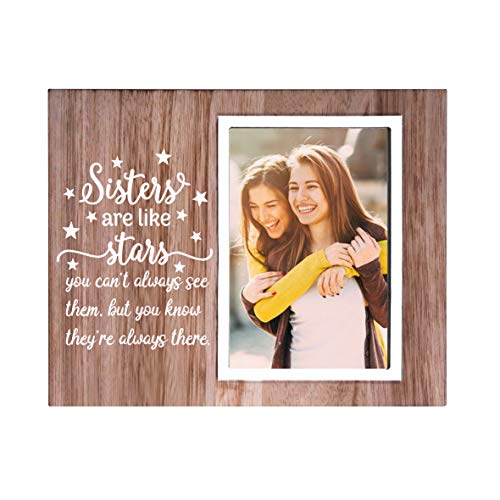 MayAvenue Friendship Gifts Wooden Photo Frame - Sister are Like Star Picture Frame for Friend Sister Girls Bridesmaid Birthday Graduation Christmas Long Distance Friendship Gift