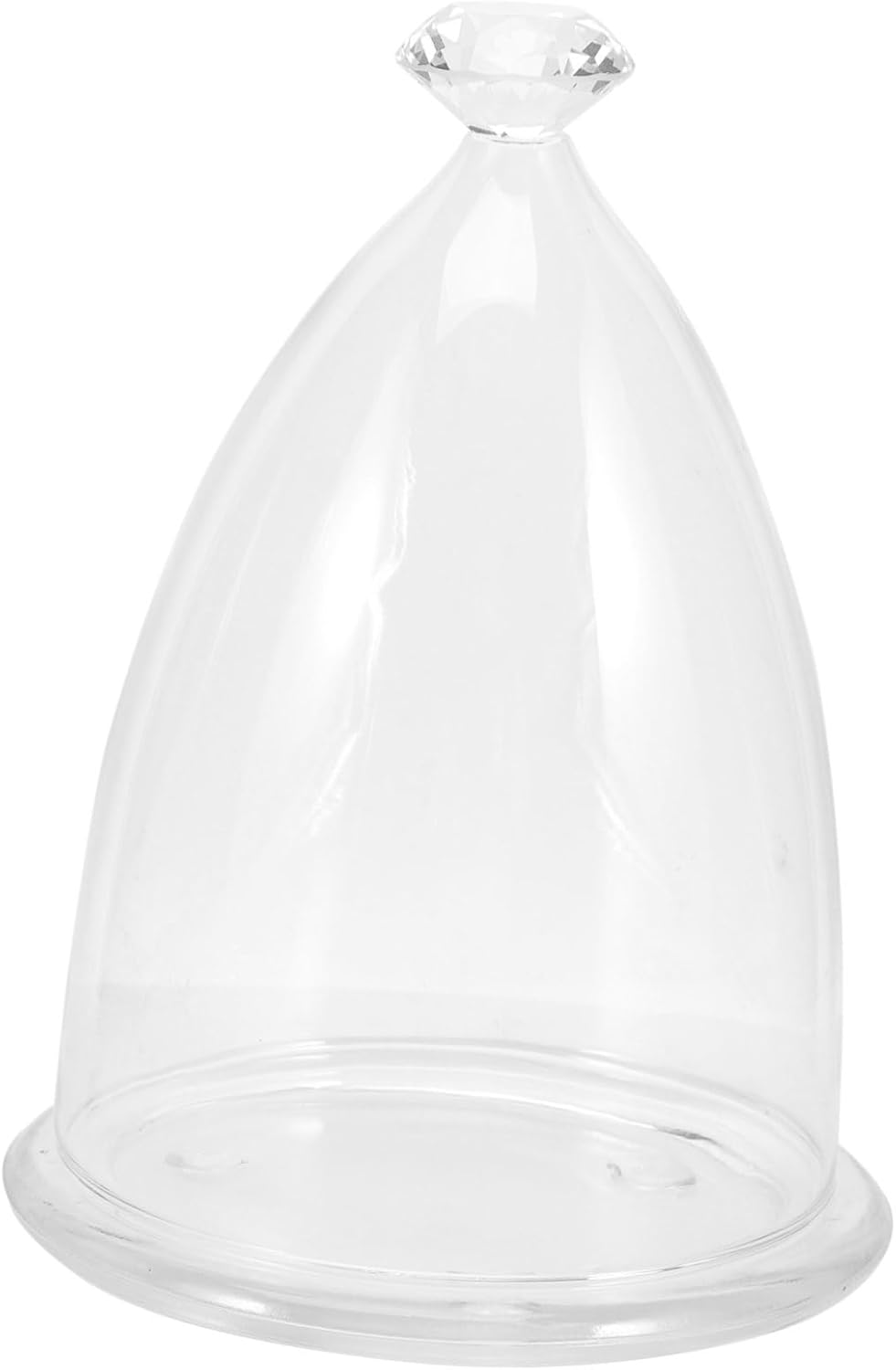 PRETYZOOM 2pcs Clear Glass Dome Display Cover with Base for Preserved Flowers Decorative Figurines and Landscapes for Home Decor and Valentine Day