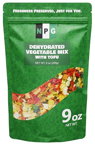 NPG Dried Vegetable Mix 9 oz, Vegan Soup &amp; Ramen Toppings, No Added Salt