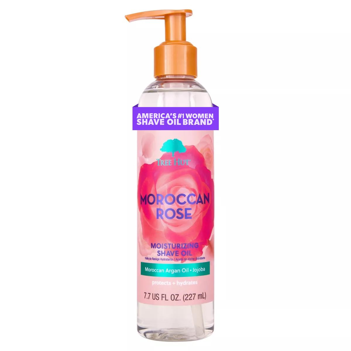 Tree HutMoroccan Rose Moisturizing Shave Oil, Gel-to-Oil Formula, Ultra Hydrating Barrier for a Close, Smooth Shave, For All Skin Types, 7.7 fl oz