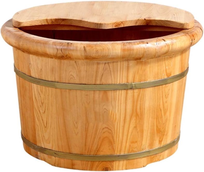 Pedicure Foot Soak Footbath，Cedar Foot Bath Barrel，Pedicure Bowl Spa Massage Smooth and Delicate Pedicure Barrels Solid Wood Foot Tub with Lid Foot Spa Household Wash Ba