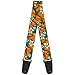 Buckle-Down Guitar Strap Hibiscus Collage Blue Orange Yellow 2 Inches Wide (GS-W30871)