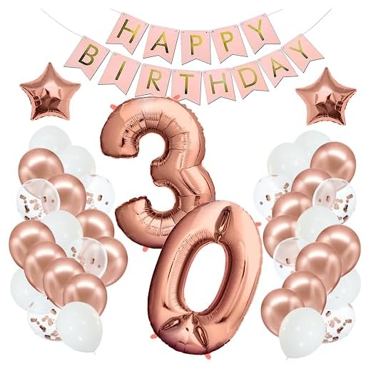 Decoracion Cumpleaños 30 Años Oro Rosas - Globos de Cumpleaños Decoracion - Feliz Cumpleaños Decoracion - Globos Cumpleaños - Globos Numeros Gigantes - Niño Niña Mujer Adultos Hombre