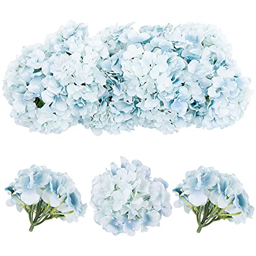 Tifuly Lot de 12 têtes d'hortensia artificielles avec tiges - Grandes Fleurs en Hortensia - pour Bricolage, Arrangements Floraux, fête de Mariage,...