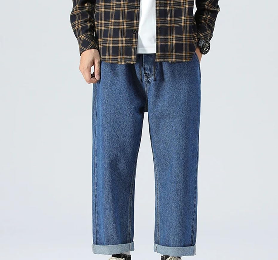 Men’S Loose Fit Harem Denim Pants with Elastic Waist Mid Waist Casual Streetwear Baggy Jeans4