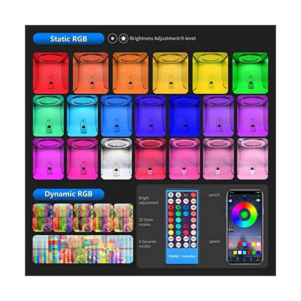Neewer Foto Studio RGBW Lichtzelt mit Infrarot-Fernbedienung, Faltbare Tischplatte 60cm mit 96 RGBW LEDs/einstellbare 2… – Bild 5