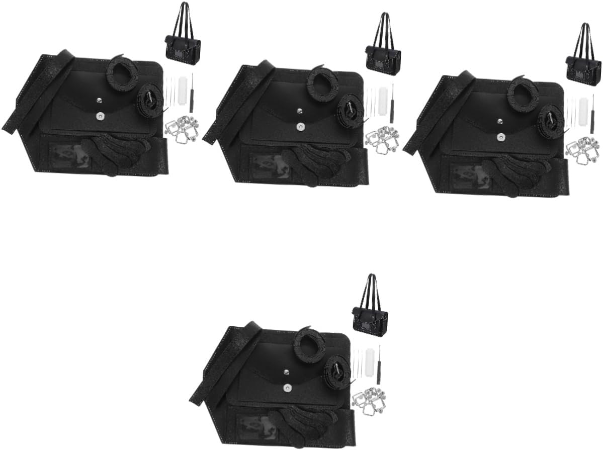 SEWACC 4 Sets DIY Material Kit Backpack Making Kits Purse Sewing Supplies Crochet Bag Making Material DIY Accessory for Making Bag Purse Making Supplies Weaving Kit Lady Bags Alloy Tote