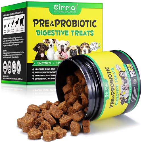 Dog Probiotics for Gut Health – 6 Billion CFU Multi-Strain Digestive Treats – Vet-Formulated Probiotics for Dogs, Dog Diarrhea Treatment, Immune & Skin Support – 120 Duck-Flavoured Chews