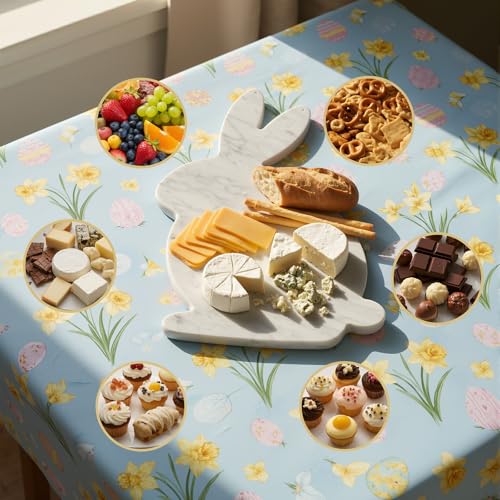 Tabla de Cortar de Mármol con Forma de Conejo de Pascua para Quesos y Aperitivos, 30,5 x 24,5 cm, Diseño Festivo para Cocina y Regalos miniatura 3