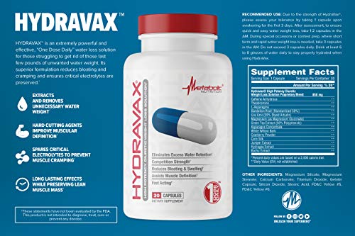 Metabolic Nutrition, Hydravax - Premium Diuretic Water Pills, Natural & Safe, Eliminates Water Retention, with Dandelion, Magnesium, Green Tea Extract, Cranberry Powder, 30 Capsules, 1 Dose Daily - Image 5