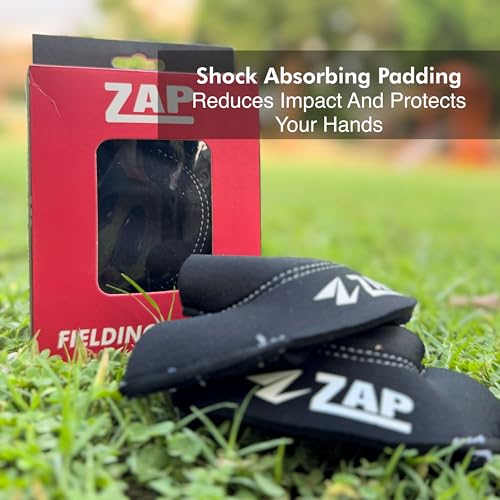 Buy ZAP Signature Cricket Fielding Gloves | Finger-Cut Half Finger Design | Premium Cushioning for Advanced Palm Protection | Ideal for Fielding in Matches & Nets (OneSize, Black) Online at Low Prices in India - Amazon.in - Image 3