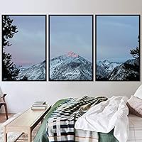 3 Piece Framed Canvas Wall Art Snow Mountain Canvas Prints Home Artwork Decoration for Living Room,Bedroom - 16