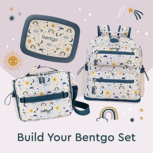 Image of Bentgo Kids Backpack - Lightweight 14 inch Backpack in Fun Prints for School, Travel, & Daycare, Ideal for Ages 4+, Roomy Interior, Durable & Water-Resistant Fabric, & Loop for Lunch Bag (Friendly Skies)