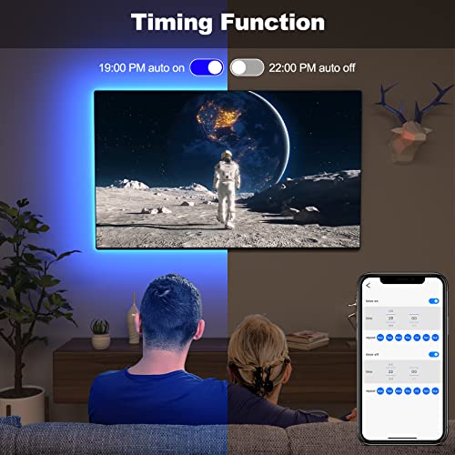 Image of BASON LIGHTING TV LED Backlight,LED Light for TV with Remote Control, 4096 DIY Colors Led Strip Lights for 32-58 Inch TV, Gaming and Home Decor, Bluetooth App Control, Music Sync, USB Powered.