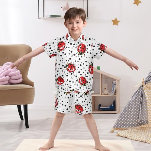 Image of Sunflower Floral Yellow Black Short Sleeve Hawaiian Button Down Shirts and Short Sets for Boys Toddler Summer Outfits