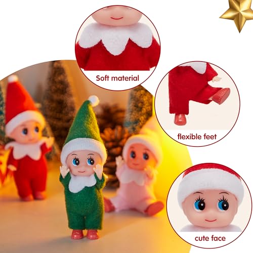 Conjunto de 3 Muñecos Elfo Tiny Navidad miniatura 3