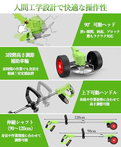 TINRIEF 草刈り機 充電式草刈り機 1880W高出力 21V の商品画像 5