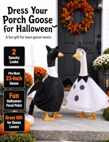 2 Set Porch Goose Halloween Outfits for 23 Inch Goose, Black Cat and Boo - Image 7