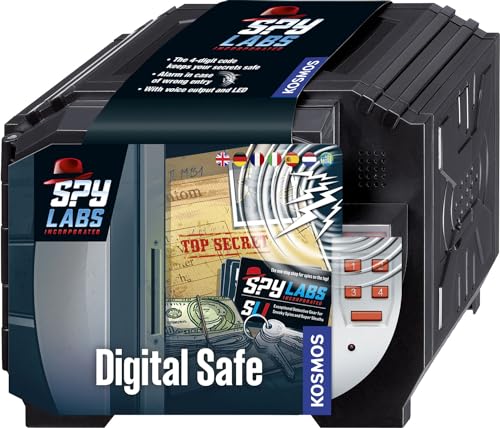 Kosmos 617271 Spy Labs Incorporated Digital Safe Protect Your Secrets with a Code and Voice Alarm Detective Toys for Children Multilingual Instructions in DE EN F IT ES NL Mittel