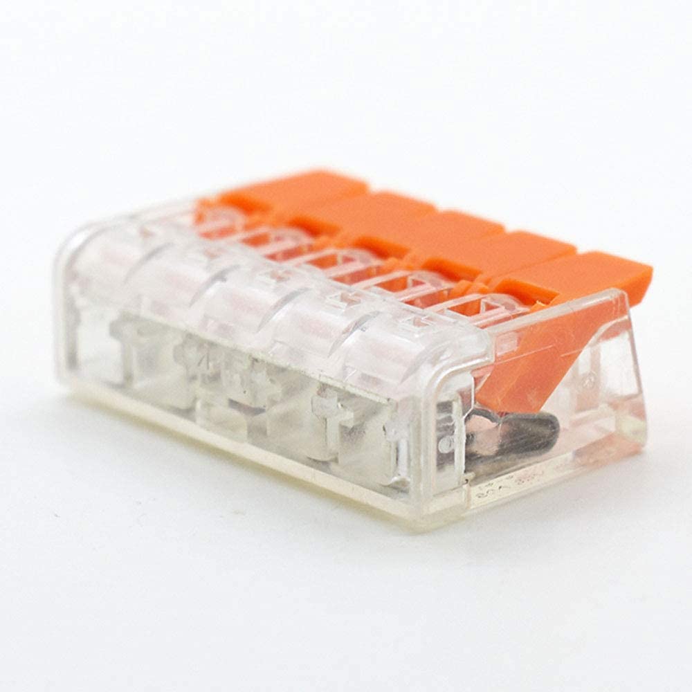 5 way leva a molla Push Fit riutilizzabili cavo gabbia morsetto filo elettrico connettori