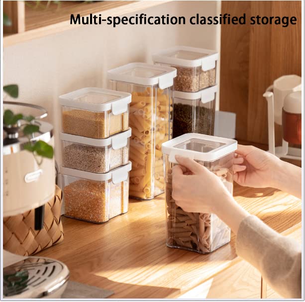 Barattolo, barattoli di vetro, contenitori for alimenti, contenitori ermetici for alimenti con coperchi, contenitori in plastica for cucina e dispensa for cereali, alimenti secchi, farina e zucchero (