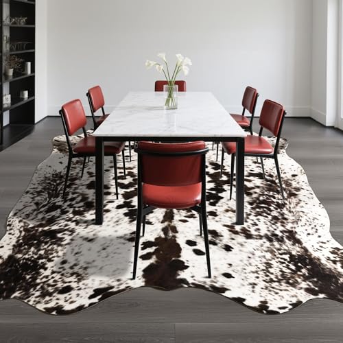 Tapete Decorativo Faux Cowhide 62x55 in Marrón Blanco miniatura 4