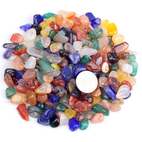 Image of ZenQ 1 lb Crystal Chips, Tumbled Stone Chips for Crafts | Polished, Undrilled Gemstones for Resin Art, Vase Filler, Plant Decor, Candle Making, and DIY Projects
