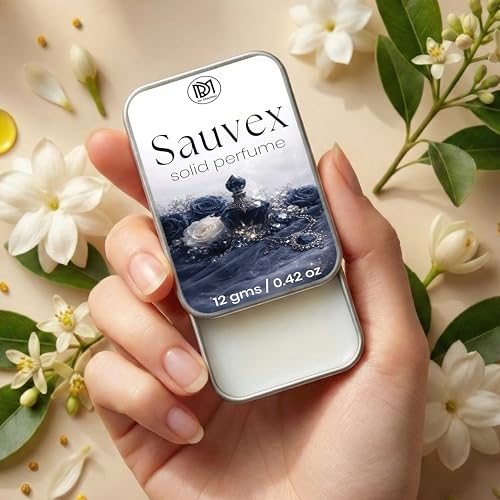 Image of Dr.Mashur Solid Perfume |White Oud&Sauvex Alcohol Free Wax Perfume Balm, Long Lasting | Pocket Tin 12g, Pack Of 2| Non Greasy Smooth Glide, Travel Friendly Men And Women