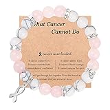 ZZLTAWS Breast Cancer Awareness Bracelets, Natural Stone Beaded Bracelets,Inspirational Bracelets Gifts for Women Best Friend Sister (Pink Crystal)