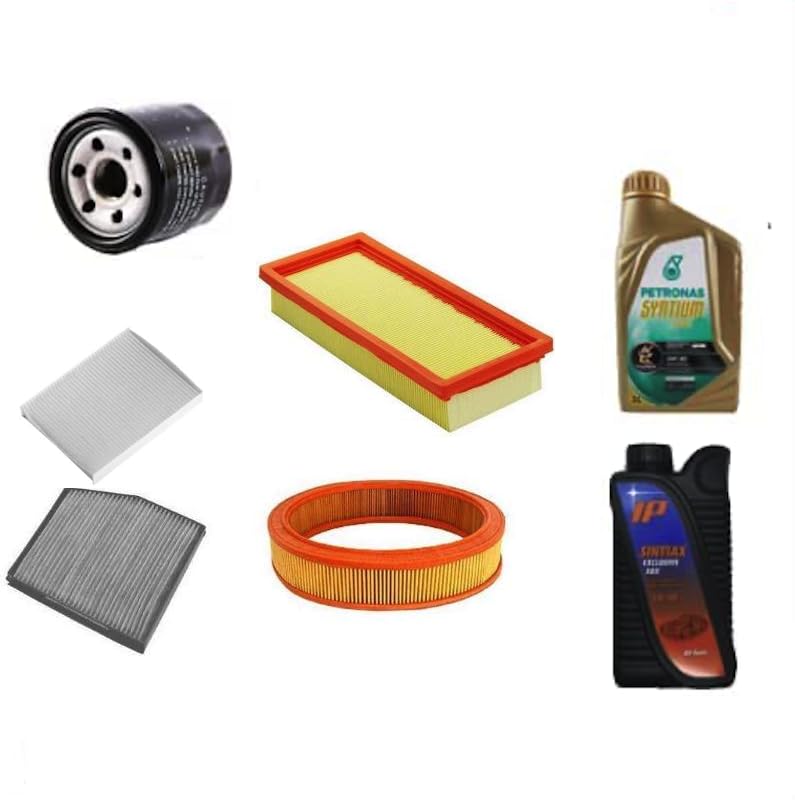 AOQ - KIT TAGLIANDO 3 FILTRI COMPATIBILE CON FIAT PUNTO (188) 1.2 BENZINA 44kw 60cv,38KW 52CV, dal '99 al 2011 CON 4 LT.OLIO 5W40