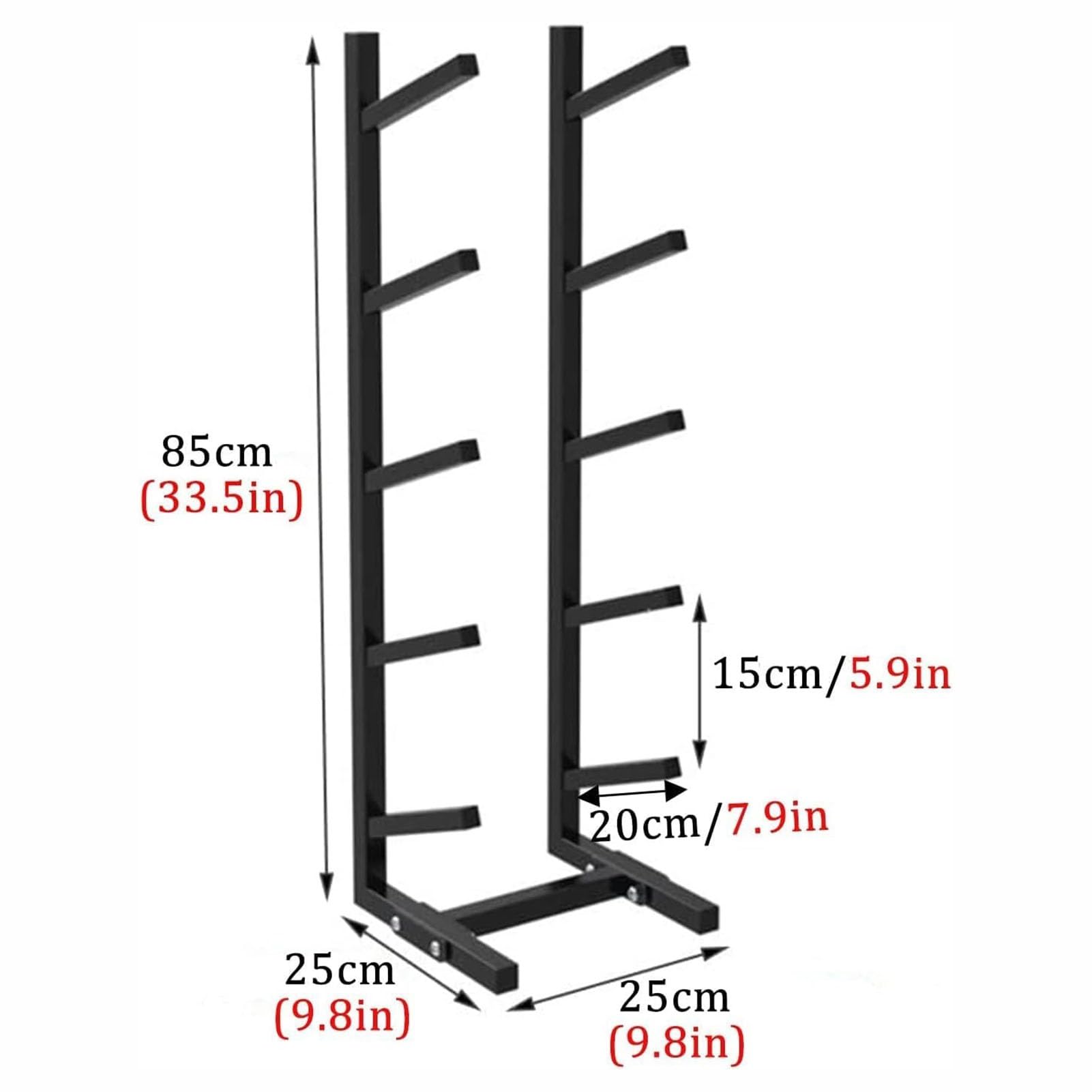 Skateboard & Snowboard Wall Mount, Home Gym Organize Holder, 5-Tiers Metal Snowboard Storage Rack Free Standing for Skis/Skateboards/Scooter, Floor Display Stand for Garage/Shop