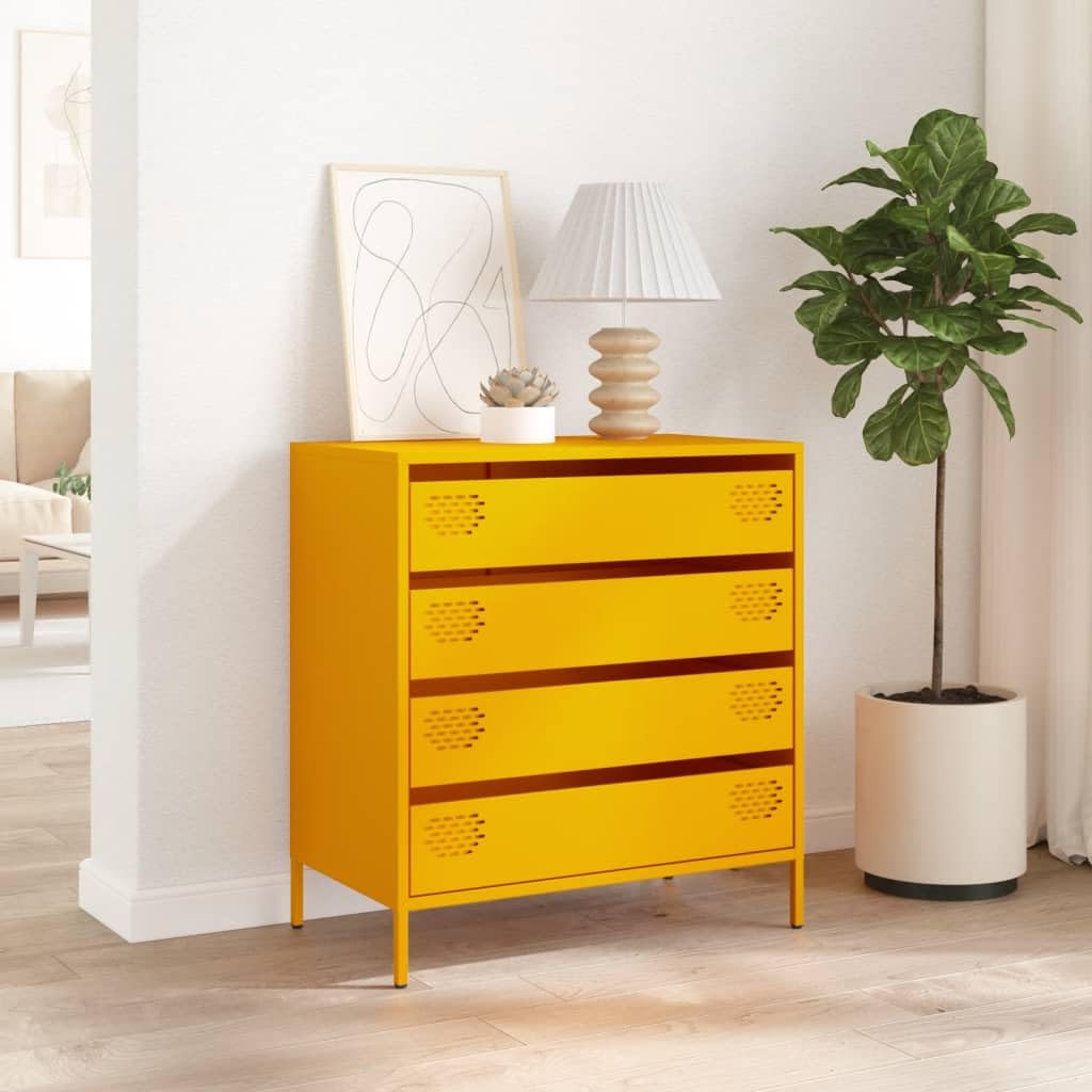 Générique Buffet Jaune Moutarde 68x39x73,5 cm Acier laminé à Froid,Buffets & bahuts,851289