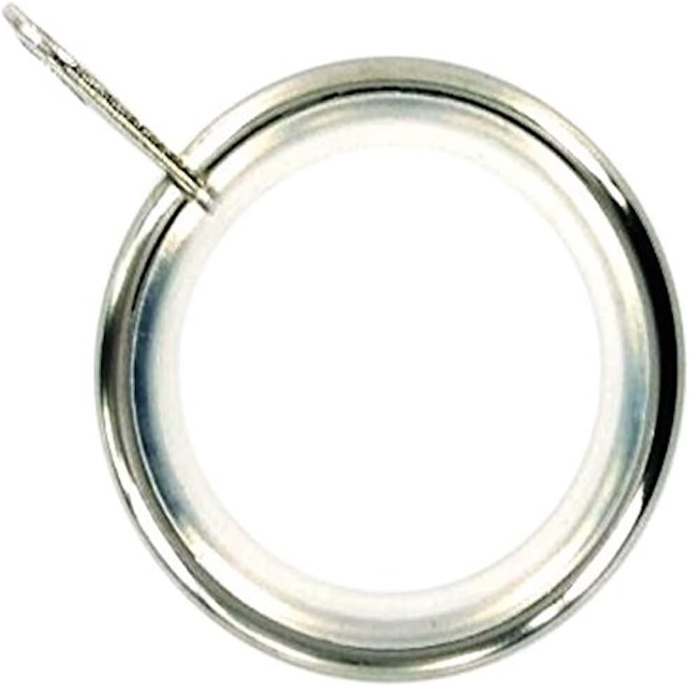 Bulk Hardware BH03198 Silent Running Metal Curtain Drapery Pole Rod Rings with Fixed Eye, Inner Diameter 23mm (7/8 inch) Outer Diameter 32mm (1.1/4 inch) - Chromed, Pack of 8