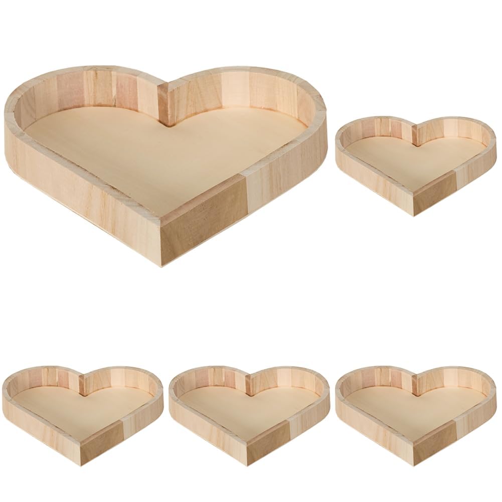 Plateau cœur Artemio bois beige 21x22 cm pour organiser vos bijoux