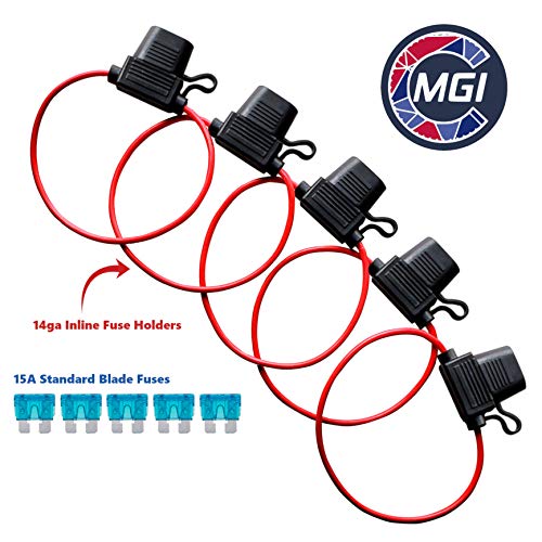 Mgi Speedware 14Awg Inline Fuse Holder Harness With 15Amp Atc Ato Blade Fuse (5-Pack) #TOP3