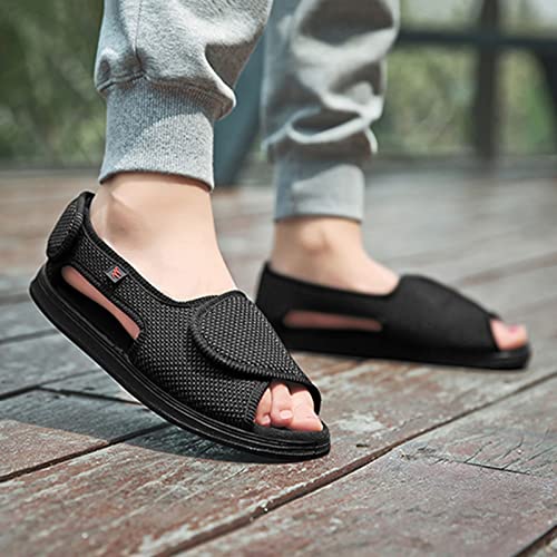 Verão Unissex Chinelos Diabéticos Idosos,Casual Ortopédico Sapatos de Edema para Pés Inchados,Confor