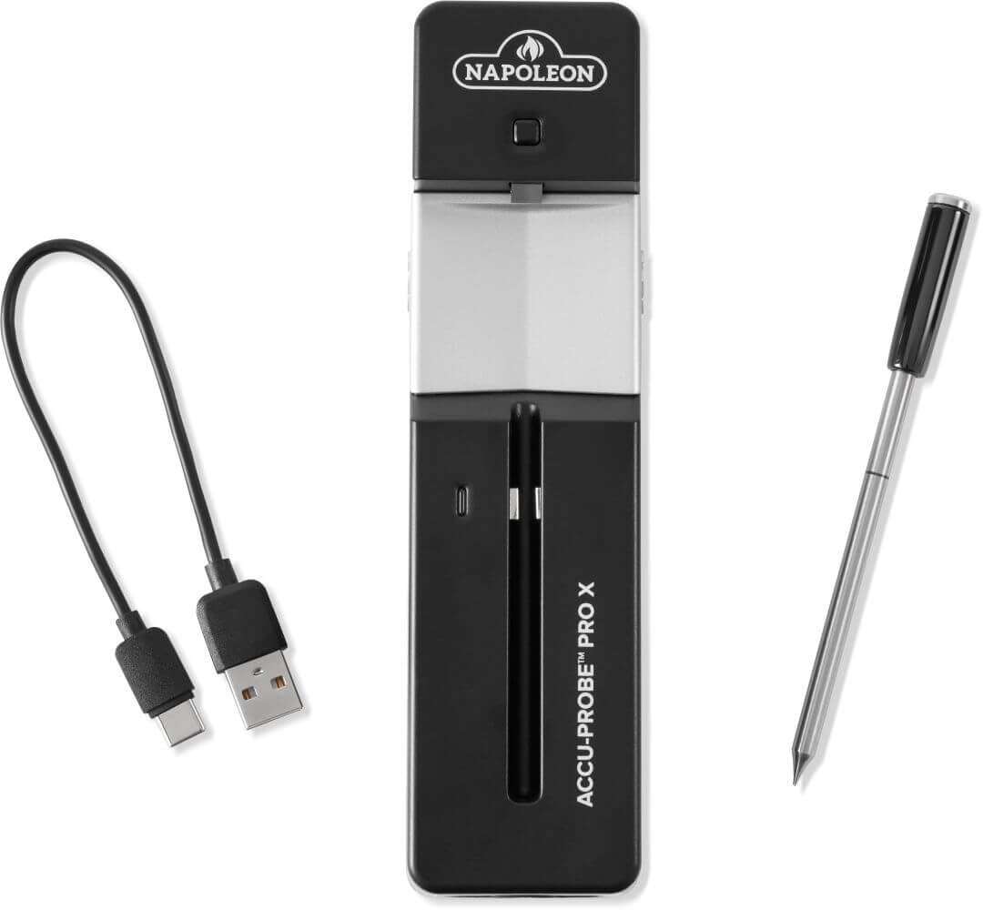 Napoleon ACCU-Probe™ PRO X - Termometro intelligente wireless Bluetooth®, portata illimitata WiFi, resistente al calore, impermeabile, lavabile in lavastoviglie, 6 sensori, barbecue, grill, forno
