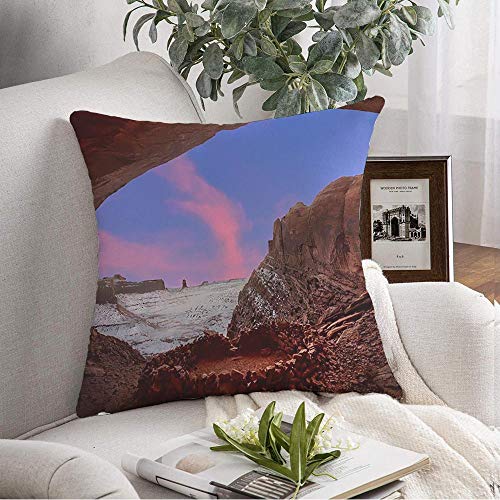 Anmbsk Throw Pillow Cover Rite First Arch Indian Place False North Wild Kiva Sandstone Parks Outdoor Design Moab Canyon Rock Decorative Pillows Cover for Couch Sofa Bedroom Car Bedding 18x18 Inch