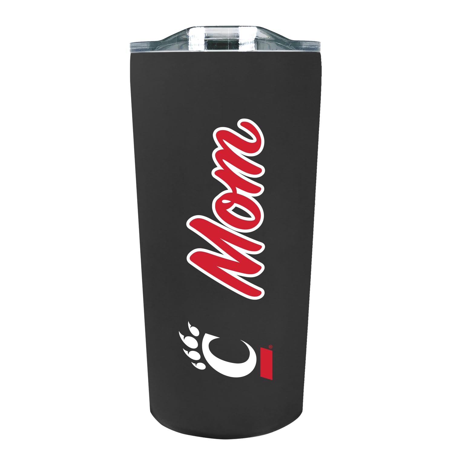 The Fanatic Group University of Cincinnati Mom 18 oz. Double Walled Stainless Steel Soft Touch Tumbler - Black