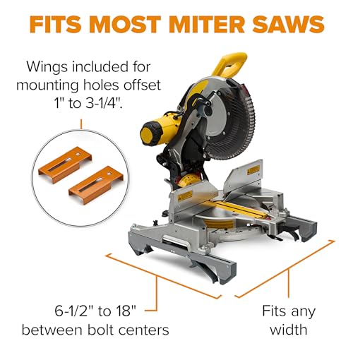 Image of BORA Portable Miter Saw Stand 2nd Generation - Quick release Tool Mount - 114 Inches of Material Support - Universal Folding Compound Mitre Saw Stand fits Dewalt, Milwaukee, Ridgid, Bosch Chop Saws PM-4020