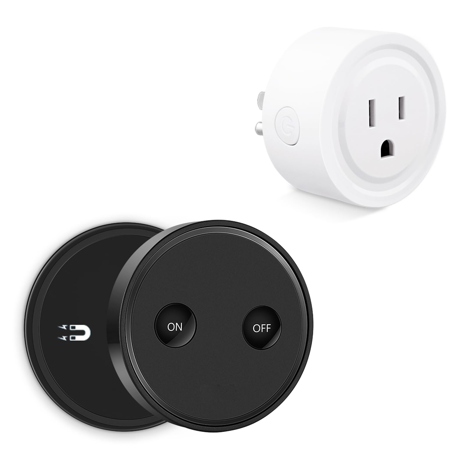 LoraTap Wireless Remote Socket: Remotely Control Hard-to-Reach switches | Holiday Lights Lamps Small Appliances - Renters Old Homes Low-Cost Upgrade - No Wiring Switch - Plug & Play - 10A 1250W 1-Pack Black Remote Control Classic Round 10A Outlet