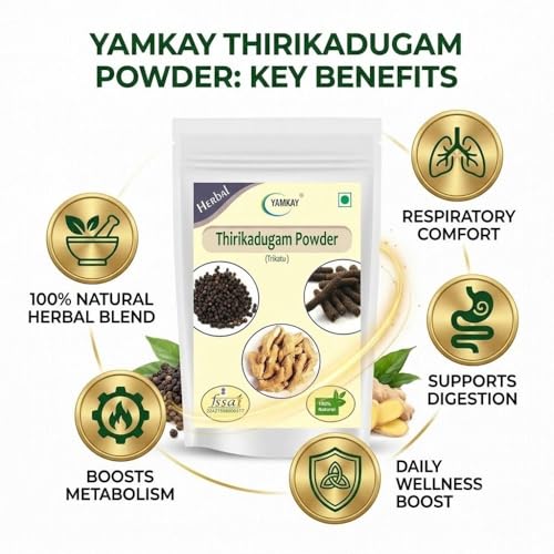 Image of Yamkay Thirikadugam Trikatu Churna Thirukaduga Trikatu Churna Katutraya Churna Powder (500 GM)