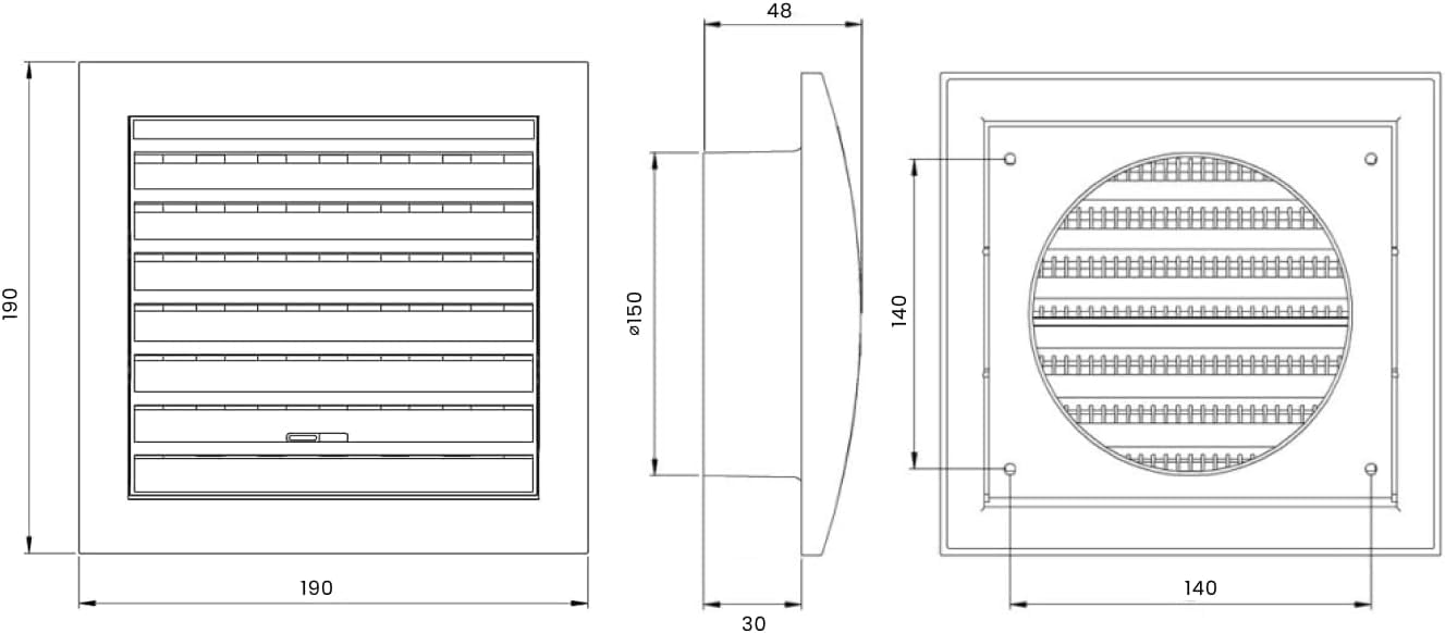 H&C VENT White Ventilation Grille with Connector, Slider - Image 2