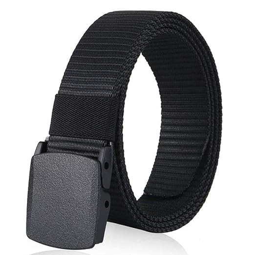 Men's Nylon Fabric Belt for Men, Plastic Flap Buckle, fits on upt...