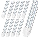 LED Shop Light 8FT Tube, LED Tube Lights 270 Degree Angle, V Shaped Double Row LEDs,R17D HO...