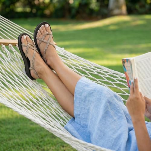 Image of Plaka Lagoon Arch Support Sandals for Women - Comfort Collection, Strappy Braided & Water-Resistant Design - Ideal for Walking, Beach & Summer Use - High-Quality Patented Sole